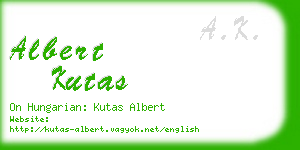 albert kutas business card